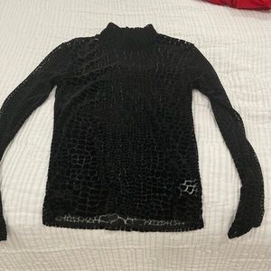 Express Sheer black turtle neck